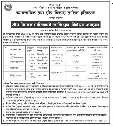 ब्युटिसियन, सिलाइकटाइ,  इलेक्ट्रोनिक्स  विषयमा निःशुल्क तालिमको अवसर