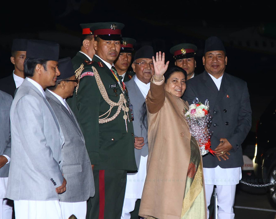 राष्ट्रपति भण्डारी अमेरिका प्रस्थान