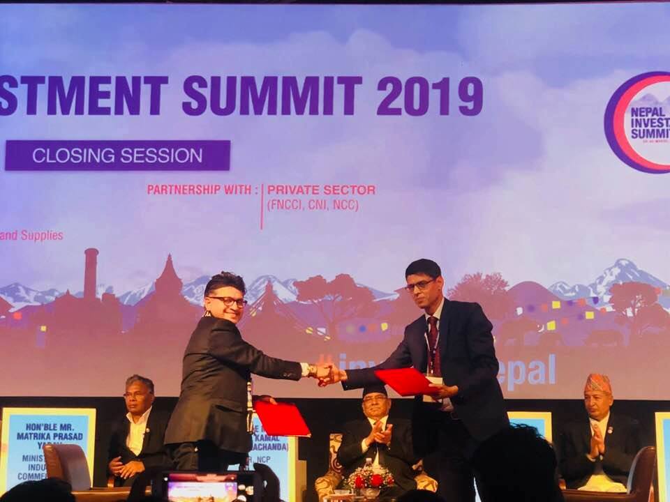 लगानी सम्मेलनमा  १५ वटा परियोजनाका लागि एमओयुमा हस्ताक्षर