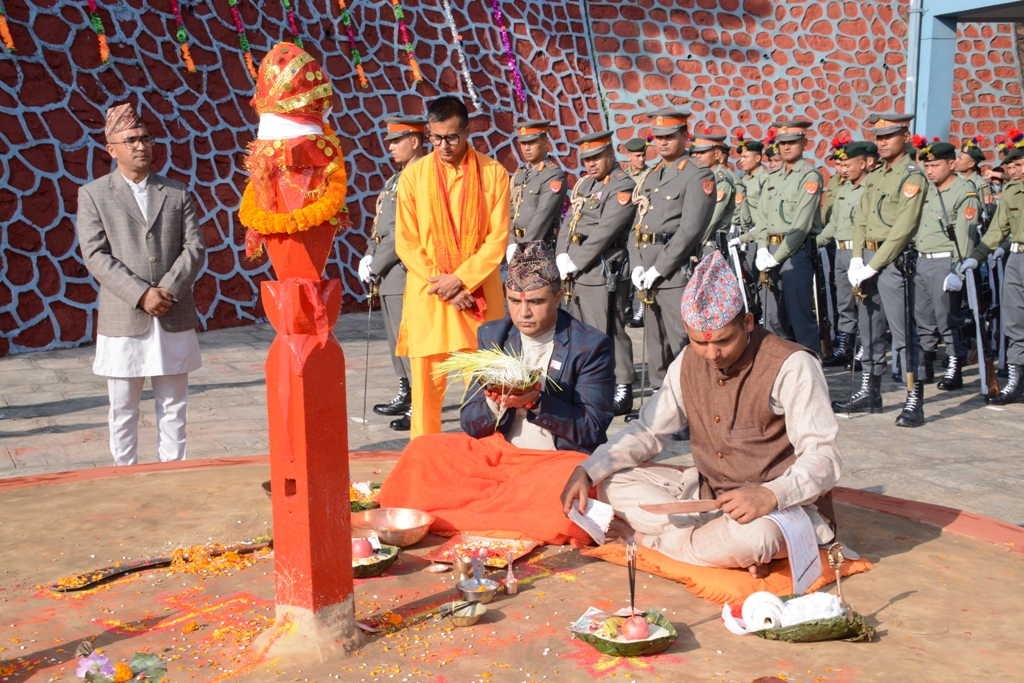 सशस्त्र प्रहरी बलद्वारा निशान तथा मौलो पूजा सम्पन्न
