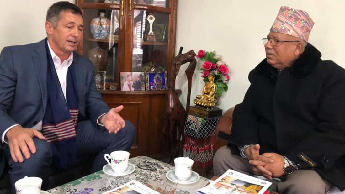 नेकपा नेता नेपाल  र अमेरिकी राजदूत बेरीबीच भेटवार्ता
