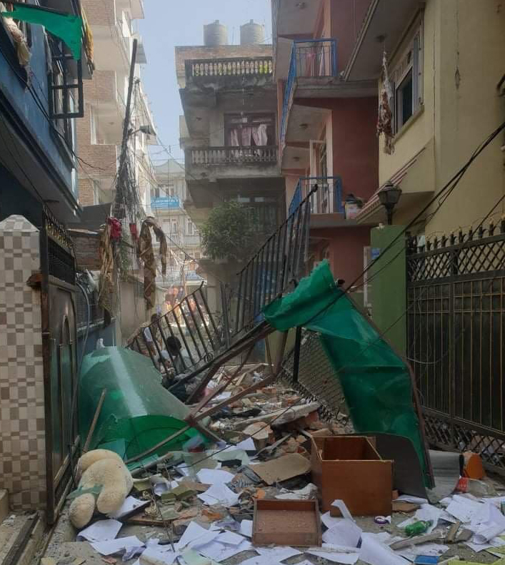 काठमाडौंको  नयाँ बजारमा ग्यास विस्फोट हुँदा ११ जना घाइते