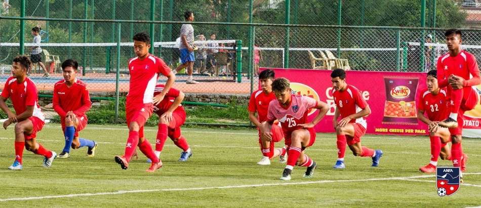 जित्ने लक्ष्य सहित मैदानमा उत्रिदै नेपाली राष्ट्रिय फुटवल टिम