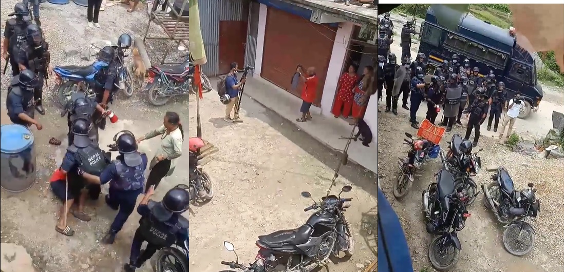 बञ्चरेडाँडामा प्रहरी प्रयोग गरेर खसाल्न थालियो फोहोर