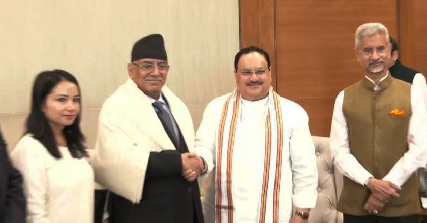 प्रचण्ड र  भाजपा अध्यक्षबीच भेटवार्ता