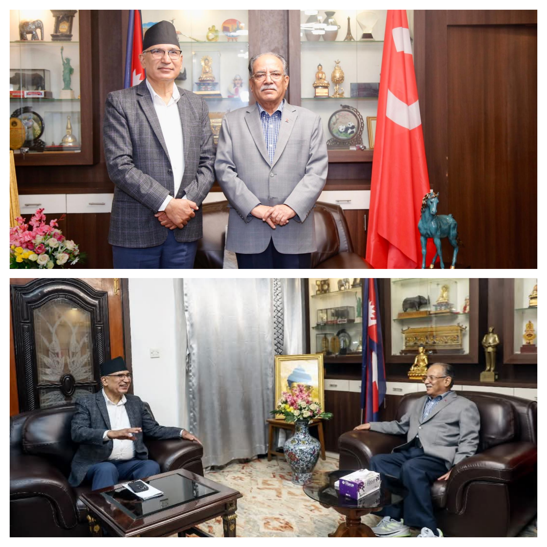 विष्णु पौडेलले भेटे प्रचण्ड
